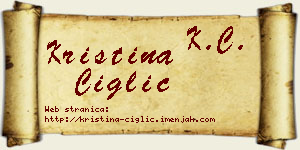 Kristina Ciglić vizit kartica